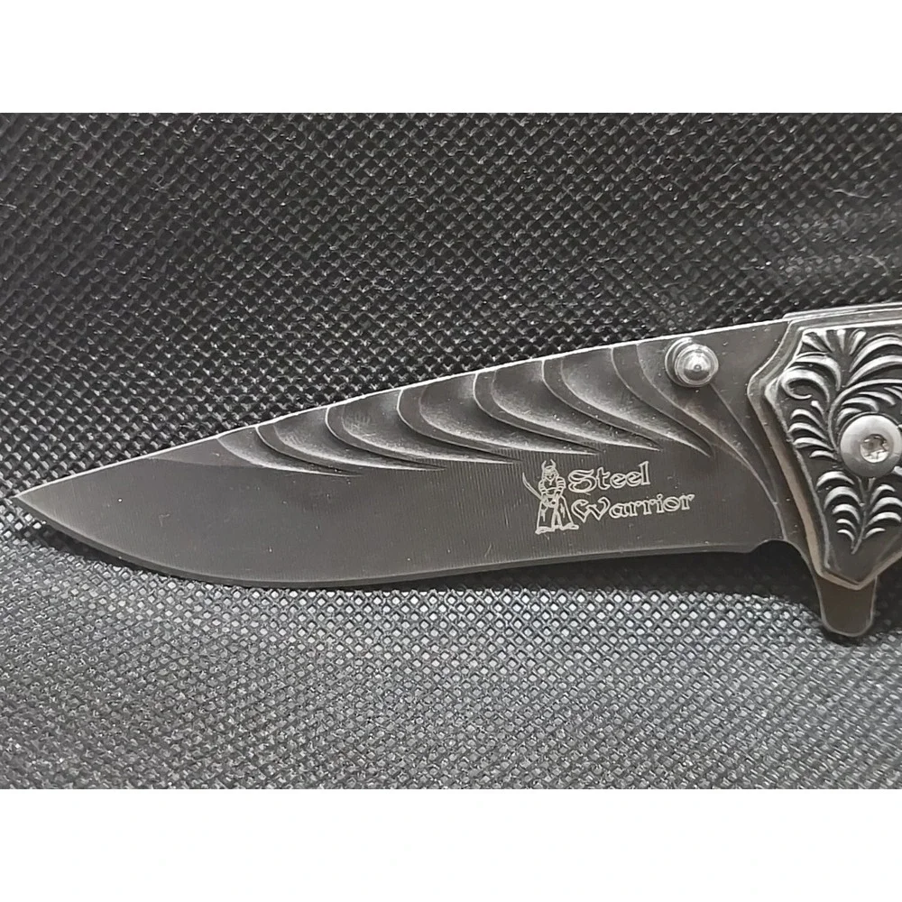 Steel Warrior Pearlex Inlay Spring Assisted Knife 4 5/8 Closed